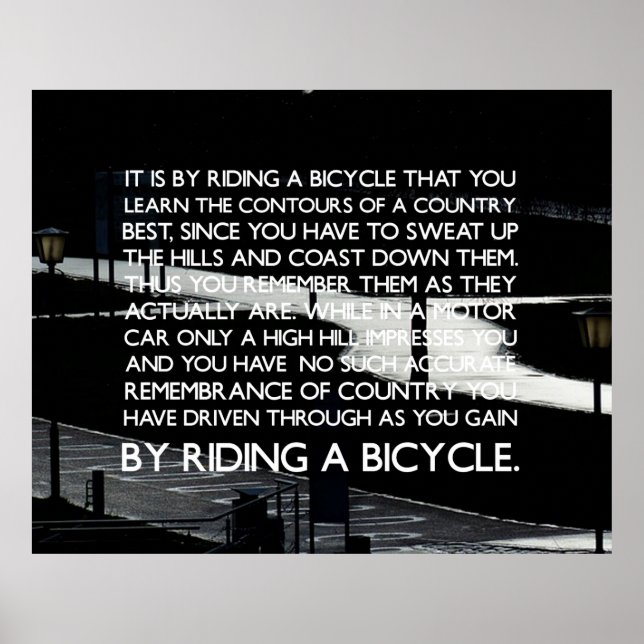 Motivierend Poster mit dem Fahrrad fahren. (Vorne)