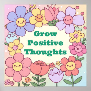 Motivierend Poster mit positiven Gedanken wachsen