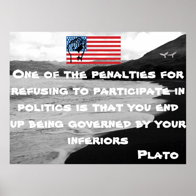 Motivierend Poster mit Zitat von Platon (Vorne)