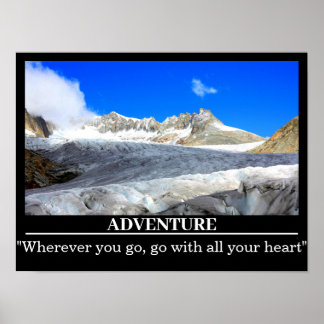 Motivierend Poster Rhone Glacier