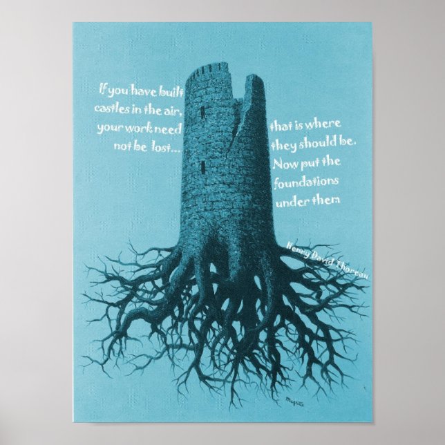 Motivierend Poster Thoreau Burg (Vorne)