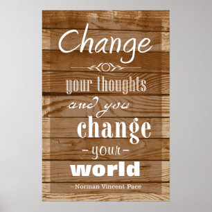 Motivierend Poster, Vintages Holz Poster