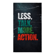 motivierend Poster "Weniger Talk, mehr Action"