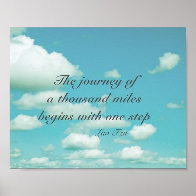 motivierend Poster-Zen-Zitat aus blauem Himmel Fot Poster (Vorne)