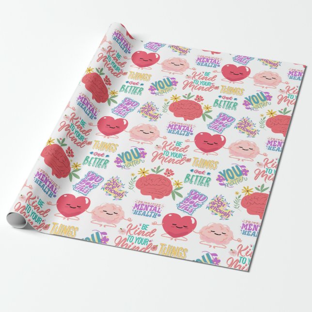 Motivierend psychische Gesundheit Geschenkpapier (Ungerollt)