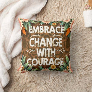 MOTIVIEREND QUOTE EINFACHES ELEGANTES BLUMENDESIGN KISSEN