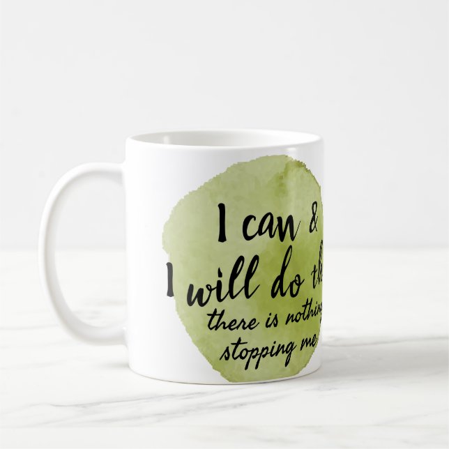 motivierend Redewendungen für die Selbstversorgung Kaffeetasse (Links)