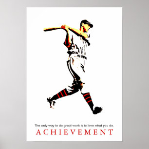 Motivierend Retro-Baseball-Player Poster