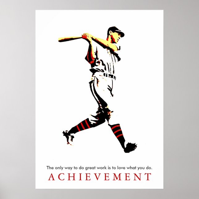 Motivierend Retro-Baseball-Player Poster (Vorne)