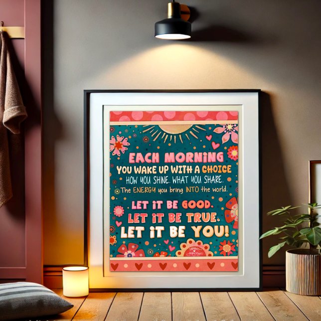 Motivierend rosa grün Inspirierend Zitat Sei du Poster (Von Creator hochgeladen)