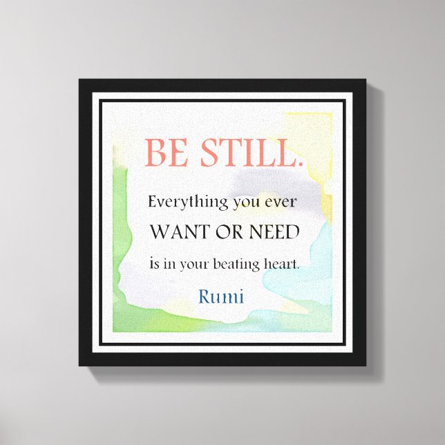 Motivierend Rumi Quote-Inspiration Leinwanddruck (Vorderseite)