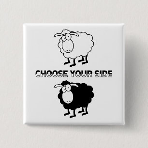 Motivierend Schaltfläche Schwarz-Weiß-Schafe Button