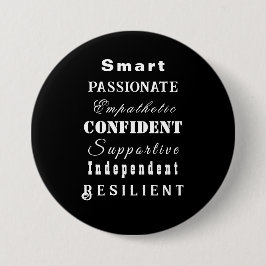Motivierend Schwarz-weißes, die Qualitäten großer  Button