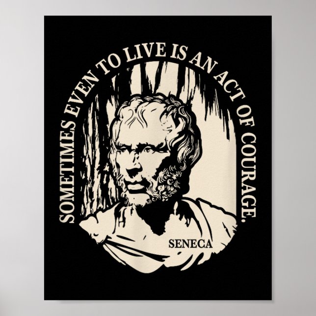 Motivierend Seneca-Zitat - Mut Poster (Vorne)