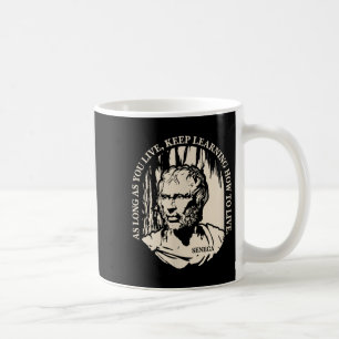 Motivierend Seneca-Zitat zu Leben und Lernen Kaffeetasse