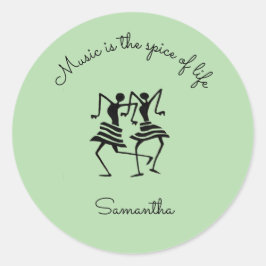Motivierend, Silhouette Celebration Dancers Runder Aufkleber