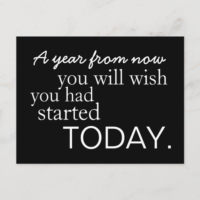 Motivierend Start heute Postkarte (Vorderseite)