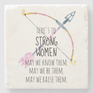 Motivierend Strong Women Bow Arrow Boho Feather Steinuntersetzer