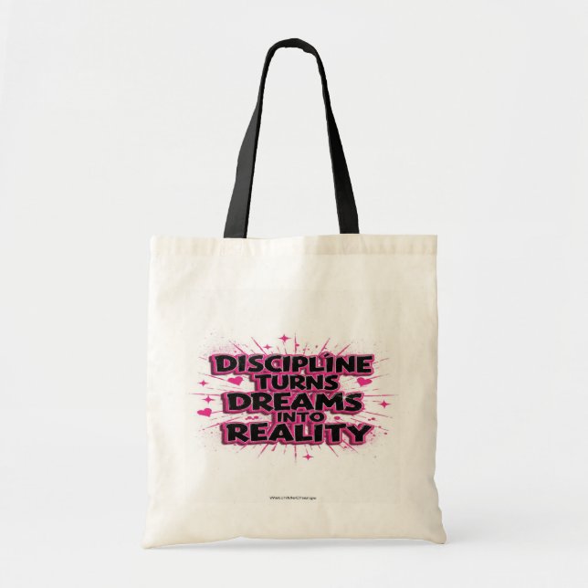 Motivierend Tasche - Disziplin verwandelt Träume i (Vorne)