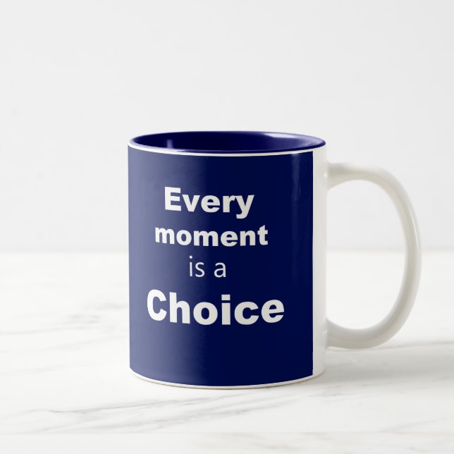 Motivierend Tasse - Blau - "Jeder Moment" (Rechts)