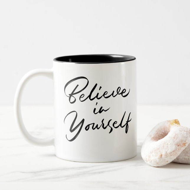 Motivierend Tasse für schwarze Typografie (Mit Donut)