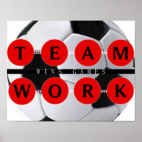 Motivierend TEAMWORK gewinnt Games Soccer Poster