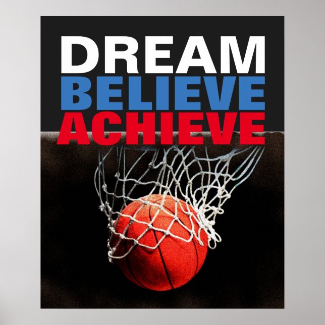 Motivierend Traum glauben Basketball erreichen Poster (Vorne)