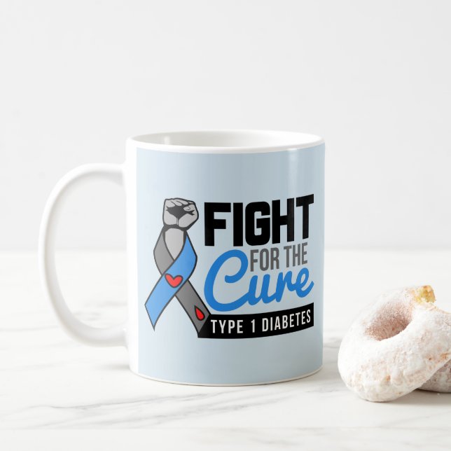 Motivierend Typ- 1diabetes-Zitat - Kampf für Kaffeetasse (Mit Donut)