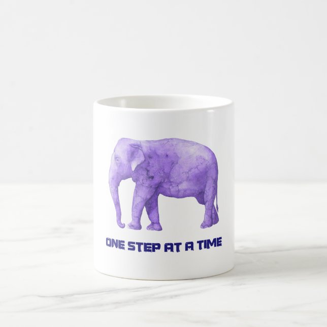 Motivierend Typografie Lila Wasserfarbenlephon Kaffeetasse (Mittel)