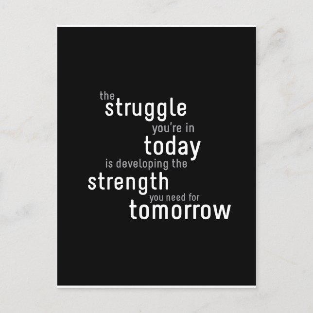 Motivierend typografische Postkarte (Vorderseite)