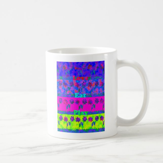 Motivierend und lebendige Kunst, Liebe & Spiel Kaffeetasse (Rechts)