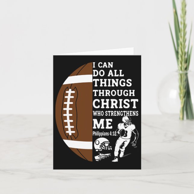 Motivierend Verse Christliche Geschenke Fußball Karte (Vorderseite)
