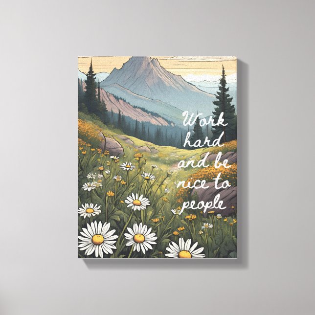 Motivierend Wall Art - hart arbeiten und schön sei Leinwanddruck (Vorderseite)