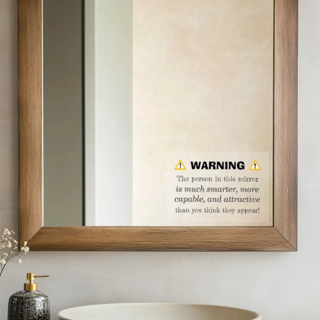 Motivierend Warnspiegel - Positive Bestätigung Fensteraufkleber (Von Creator hochgeladen)