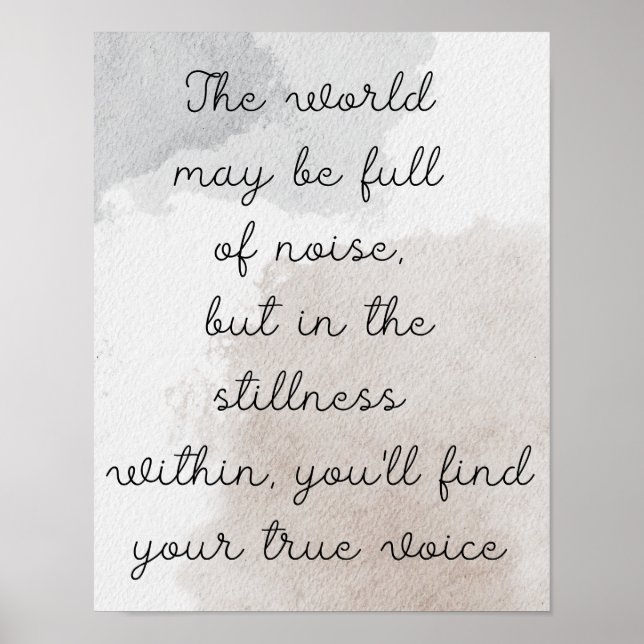 Motivierend Wasserfarbe Inspiration Zitat Poster (Vorne)