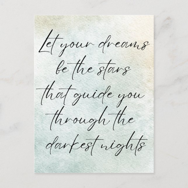 Motivierend Wasserfarbe Inspiration Zitat Postkarte (Vorderseite)
