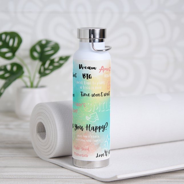 Motivierend Wasserflasche Spaß Inspiration Trinkflasche (Yoga)