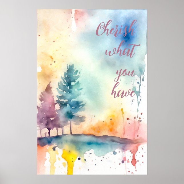 Motivierend Watercolor Wall Art Poster 18 (Vorne)