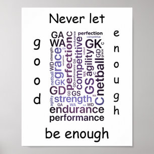 Motivierend Wort-Kunstnetball-Zitat Poster