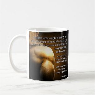 Motivierend Worte ausarbeiten - Herausforderung un Kaffeetasse