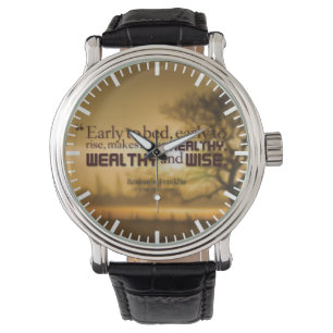 Motivierend Worte - Benjamin Franklin Zitat Armbanduhr
