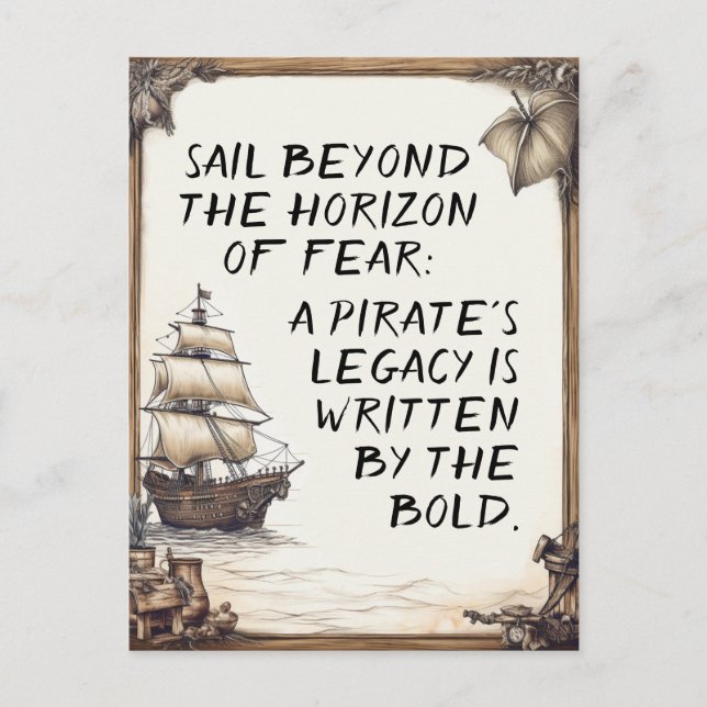 Motivierend Worte des Piratenlebens Postkarte (Vorderseite)