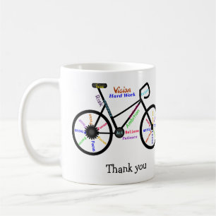 Motivierend Worte, Fahrrad, Fahrrad, Dank für das  Kaffeetasse