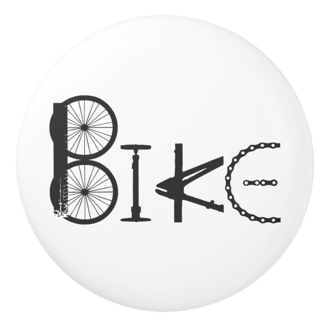 Motivierend Worte, Fahrrad, Fahrrad, Fahrrad Keramikknauf (Vorderseite)