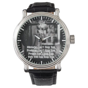 Motivierend Worte - Hindernisse können Sie nicht a Armbanduhr