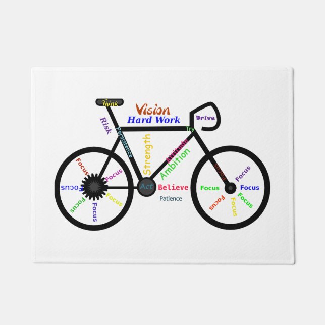 Motivierend Wörter, Fahrrad, Fahrrad, Fahrrad, Fah Fußmatte (Vorderseite)