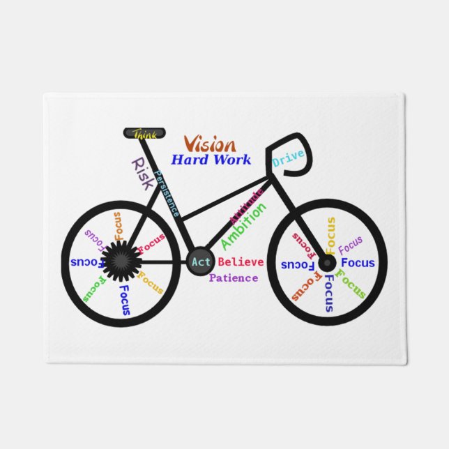 Motivierend Wörter, Fahrrad, Fahrrad, Fahrrad Fußmatte (Vorderseite)