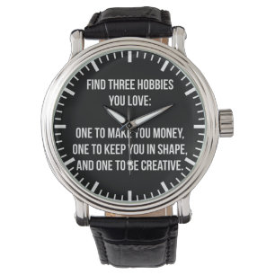 Motivierend Wörter - Finden Sie drei Hobbys für Si Armbanduhr