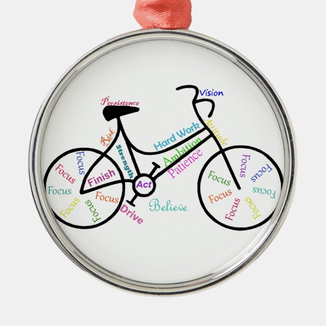 Motivierend Wörter für Fahrradsportfans Ornament Aus Metall (Vorne)