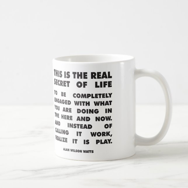 Motivierend Wörter - Geheimnis des Lebens - Kaffeetasse (Rechts)